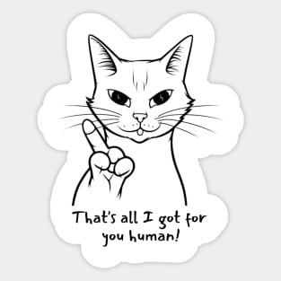 Funny Cat Angry Middle Finger Sticker